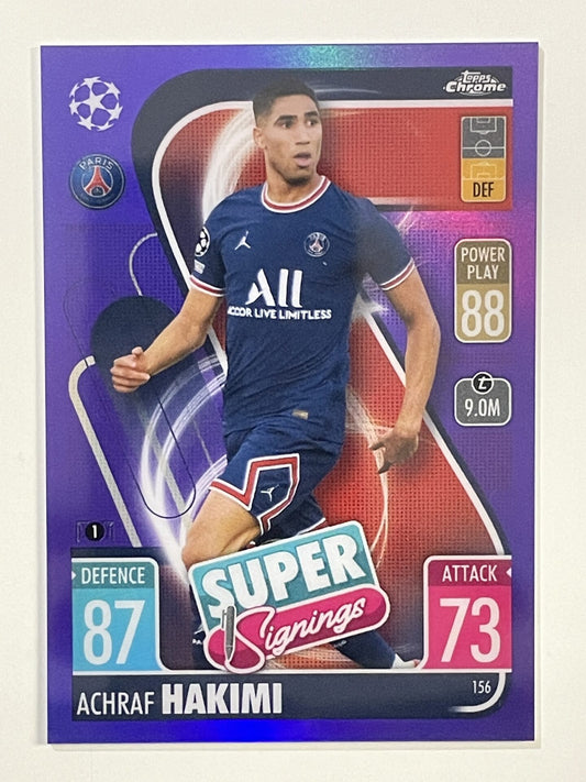 Achraf Hakimi Purple Parallel Topps Match Attax Chrome 2021 2022