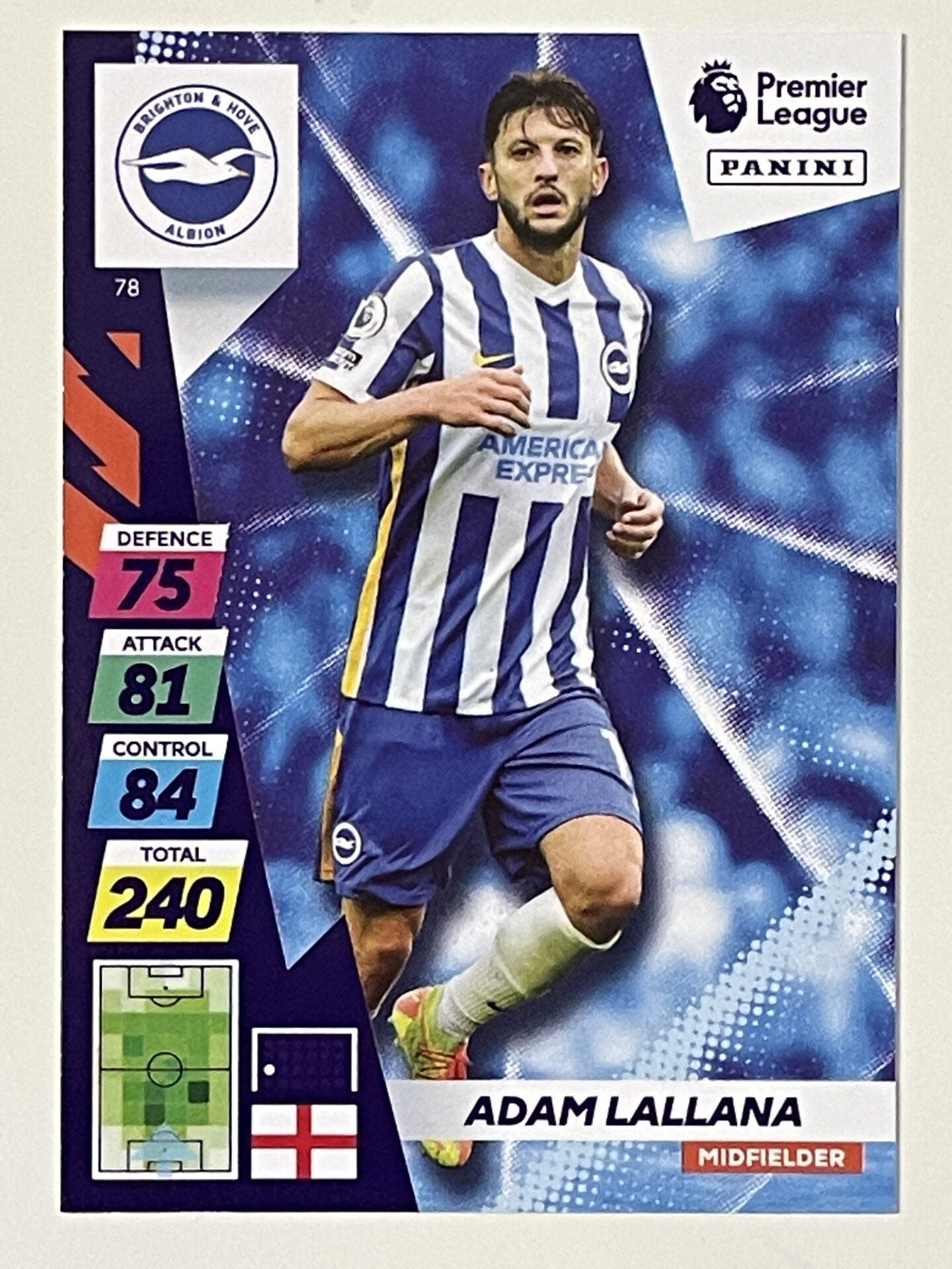 Adam Lallana Brighton Base Panini Adrenalyn XL PLUS Premier League 2021 2022