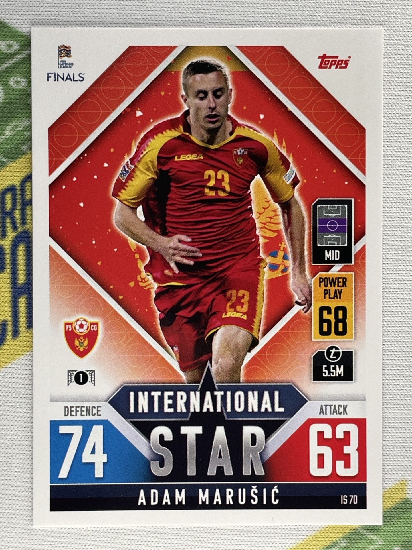 Adam Marusic Montenegro Topps Match Attax 101 Road to Nations League 2022 Card