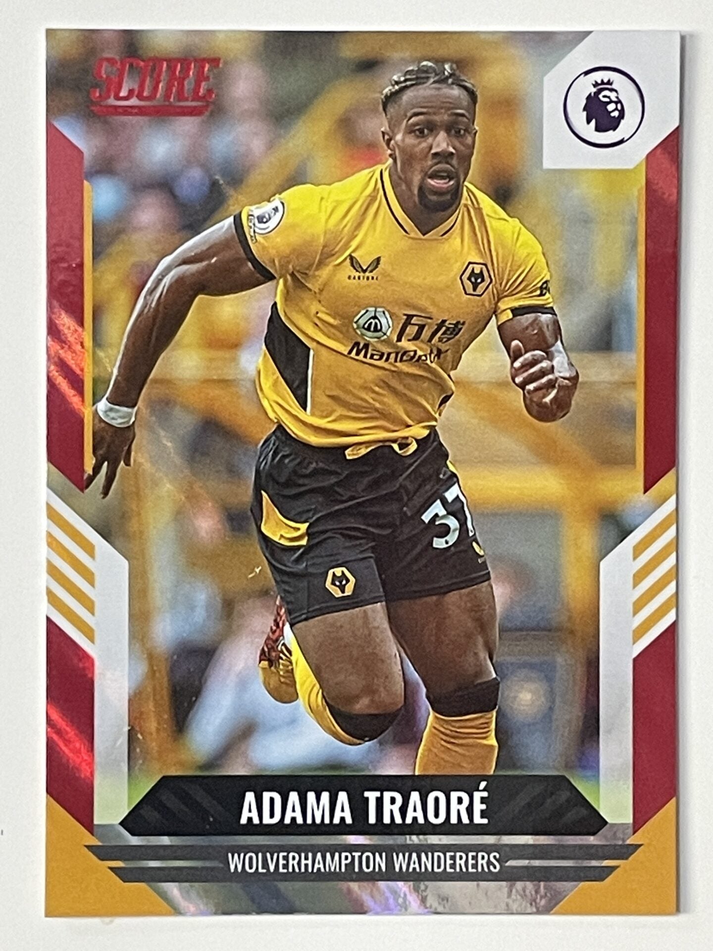 Adama Traore Wolves Base Red Lava Parallel Panini Premier League Score 2021 2022