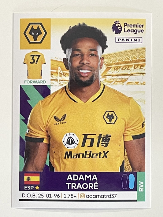 Adama Traore Wolves Panini Premier League 2022 Football Sticker