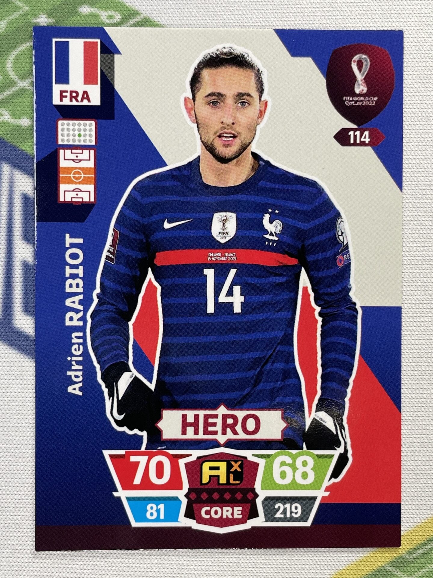 Adrien Rabiot France Panini World Cup 2022 Adrenalyn XL Card