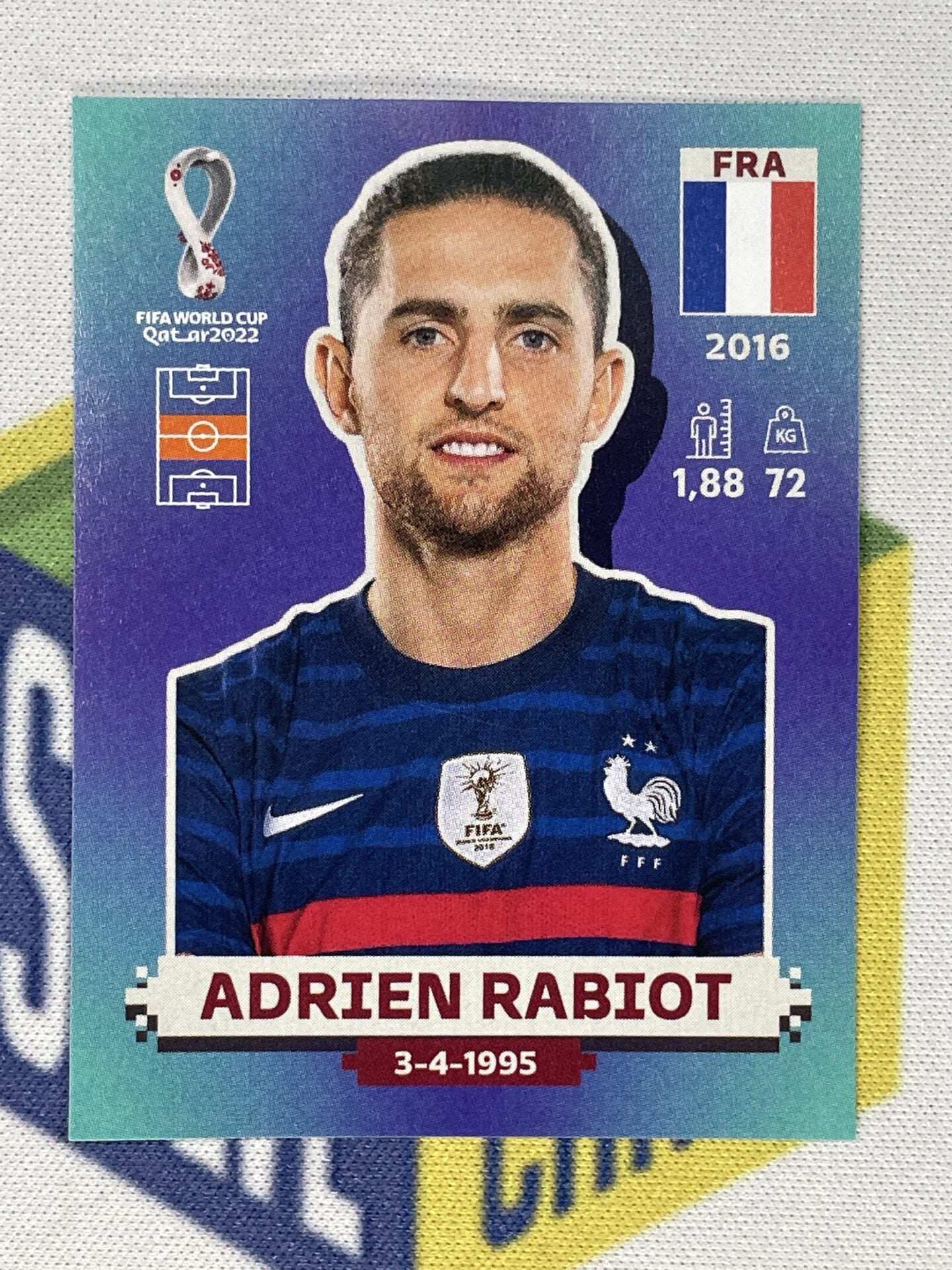 Adrien Rabiot France Panini World Cup 2022 Qatar Stickers