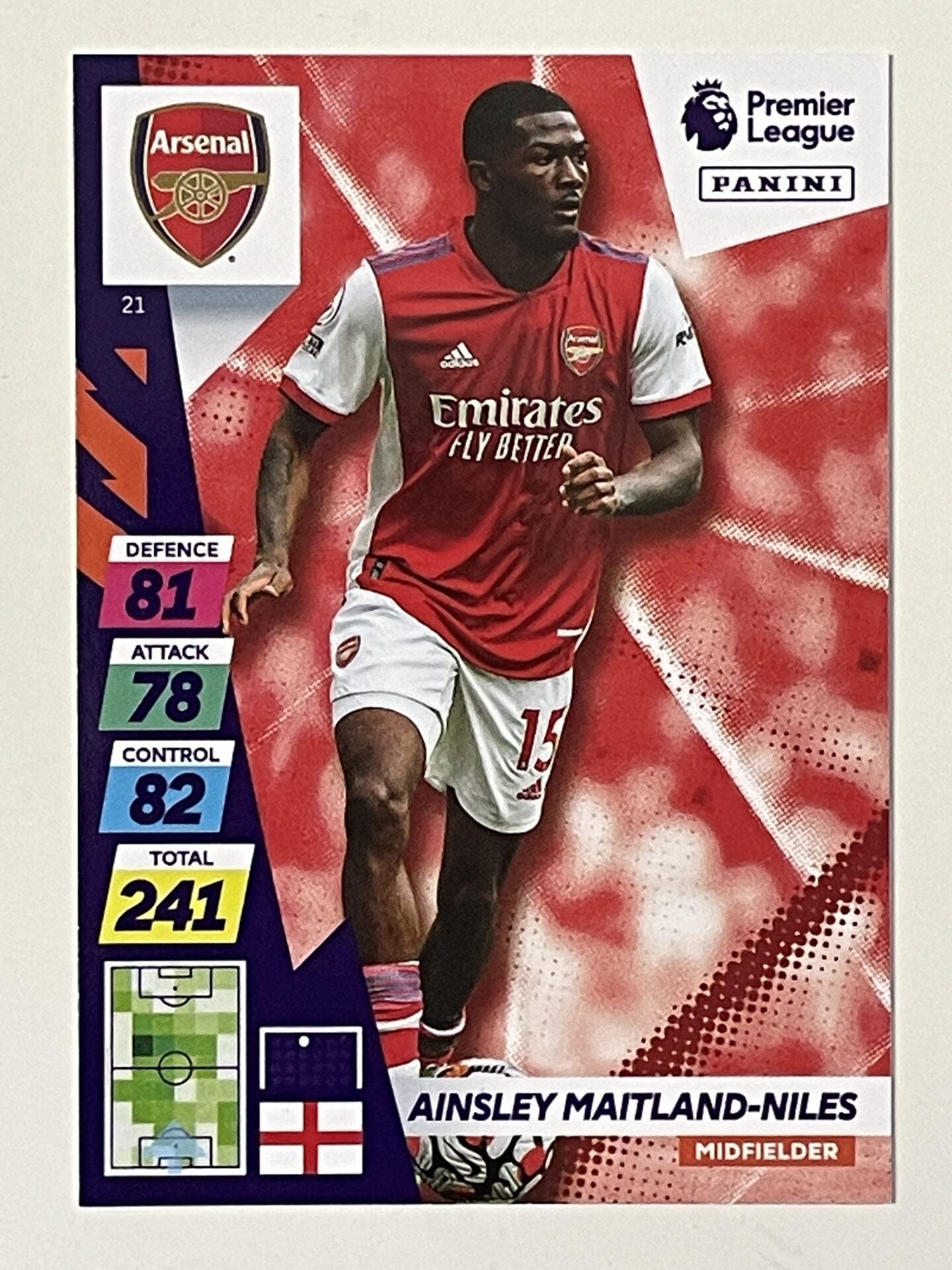 Ainsley Maitland-Niles Arsenal Base Panini Adrenalyn XL PLUS Premier League 2021 2022