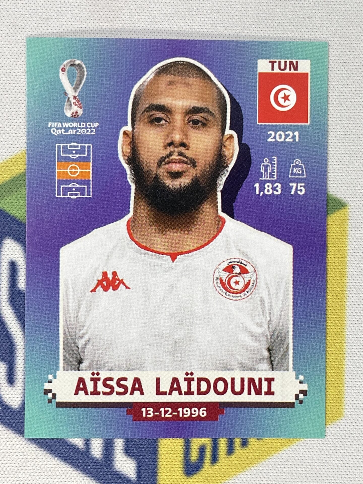 Aissa Laidouni Tunisia Panini World Cup 2022 Qatar Stickers