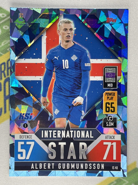 Albert Gudmundsson Iceland Crystal Foil Parallel Topps Match Attax 101 Road to Nations League 2022 Card