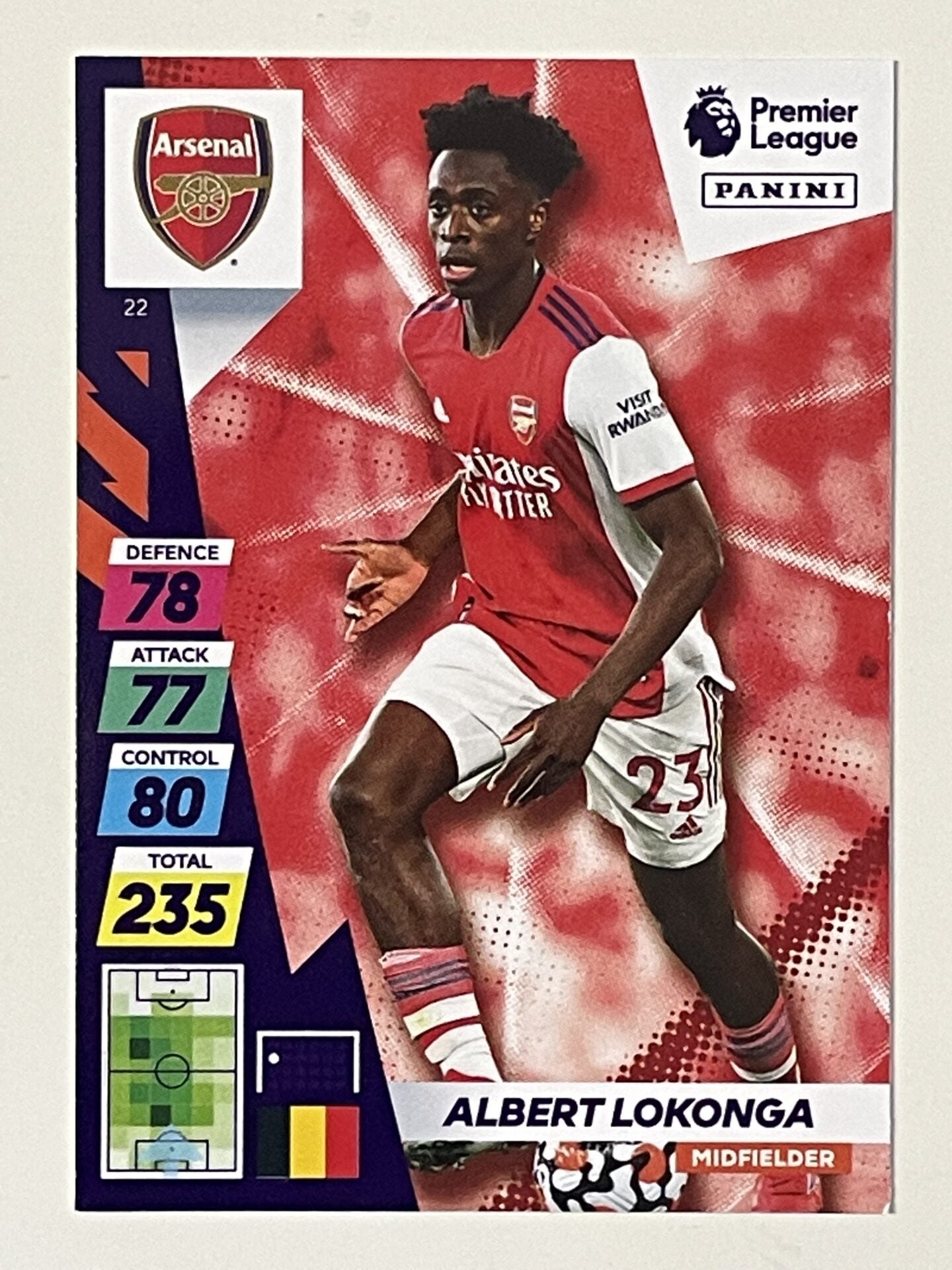 Albert Lokonga Arsenal Base Panini Adrenalyn XL PLUS Premier League 2021 2022