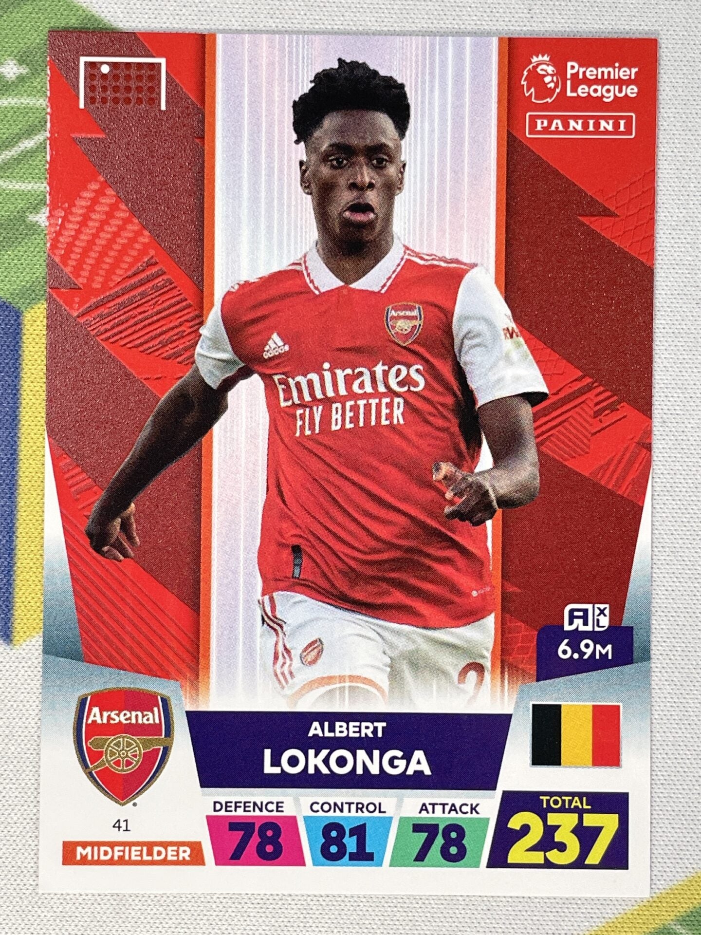 Albert Lokonga Arsenal Panini Premier League Adrenalyn XL 2023 Card