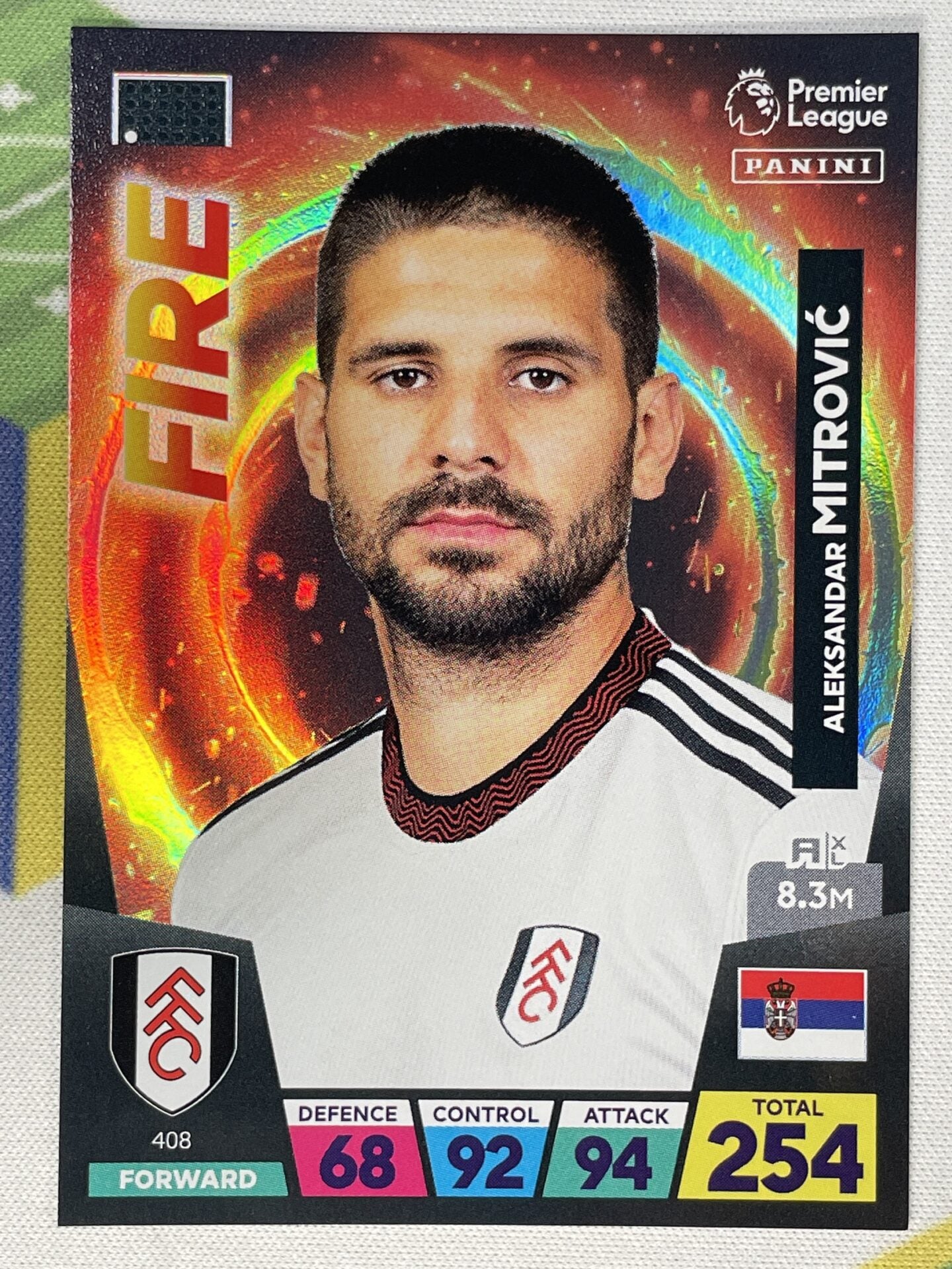 Aleksandar Mitrovic Fulham Fire Panini Premier League Adrenalyn XL 2023 Card