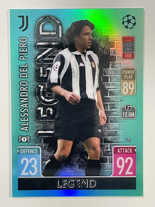 Alessandro Del Piero Legend Aqua Parallel Topps Match Attax Chrome 2021 2022