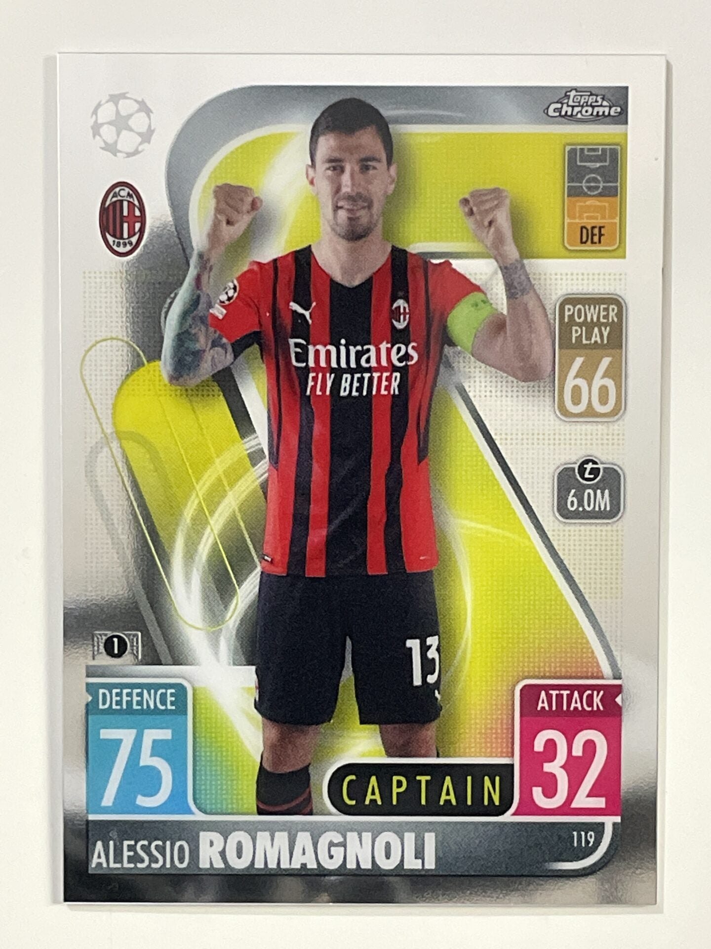 Alessio Romagnoli AC Milan Topps Match Attax Chrome 2021 2022 Football Card