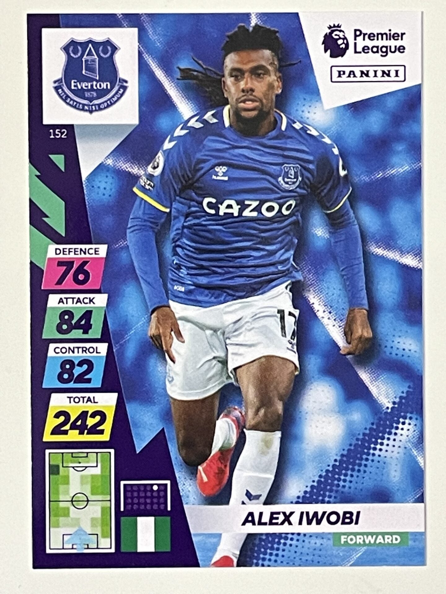 Alex Iwobi Everton Base Panini Adrenalyn XL PLUS Premier League 2021 2022