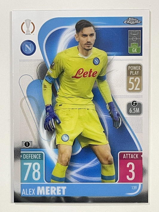 Alex Meret Napoli Topps Match Attax Chrome 2021 2022 Football Card