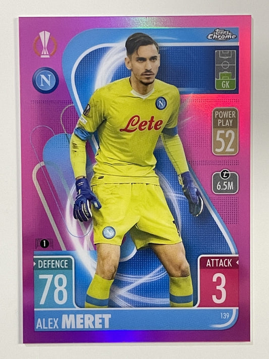 Alex Meret Pink Parallel Topps Match Attax Chrome 2021 2022