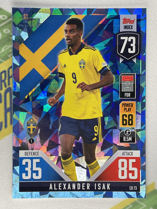 Alexander Isak Sweden Crystal Foil Parallel Topps Match Attax 101 Road to Nations League 2022 Card