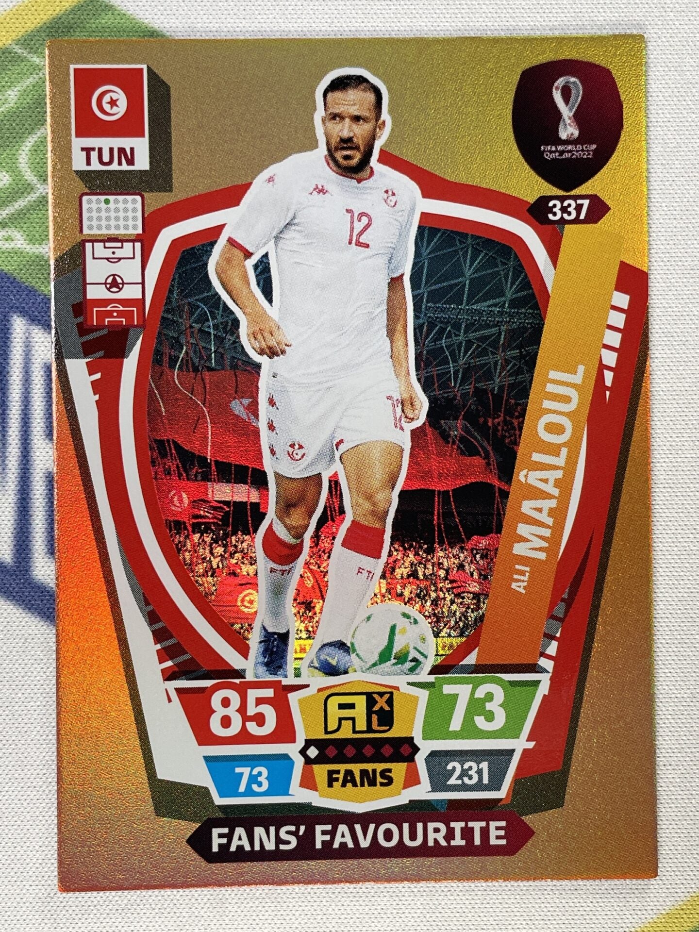 Ali Maaloul Tunisia Fans Favourite Panini World Cup 2022 Adrenalyn XL Card