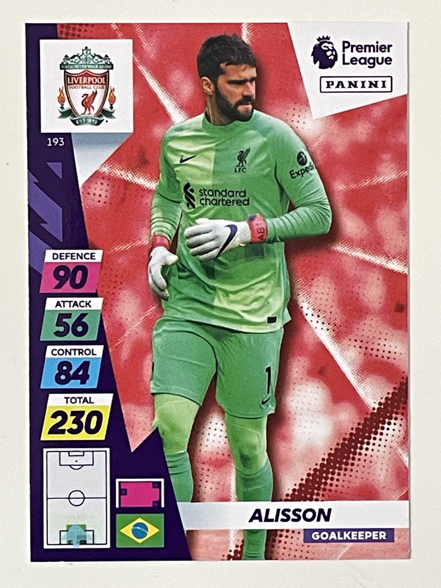 Alisson Liverpool Base Panini Adrenalyn XL PLUS Premier League 2021 2022