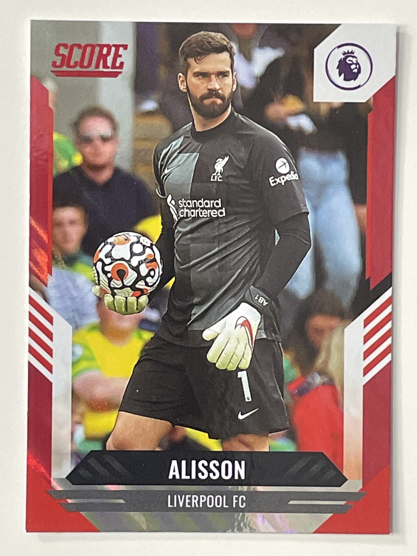 Alisson Liverpool Base Red Lava Parallel Panini Premier League Score 2021 2022