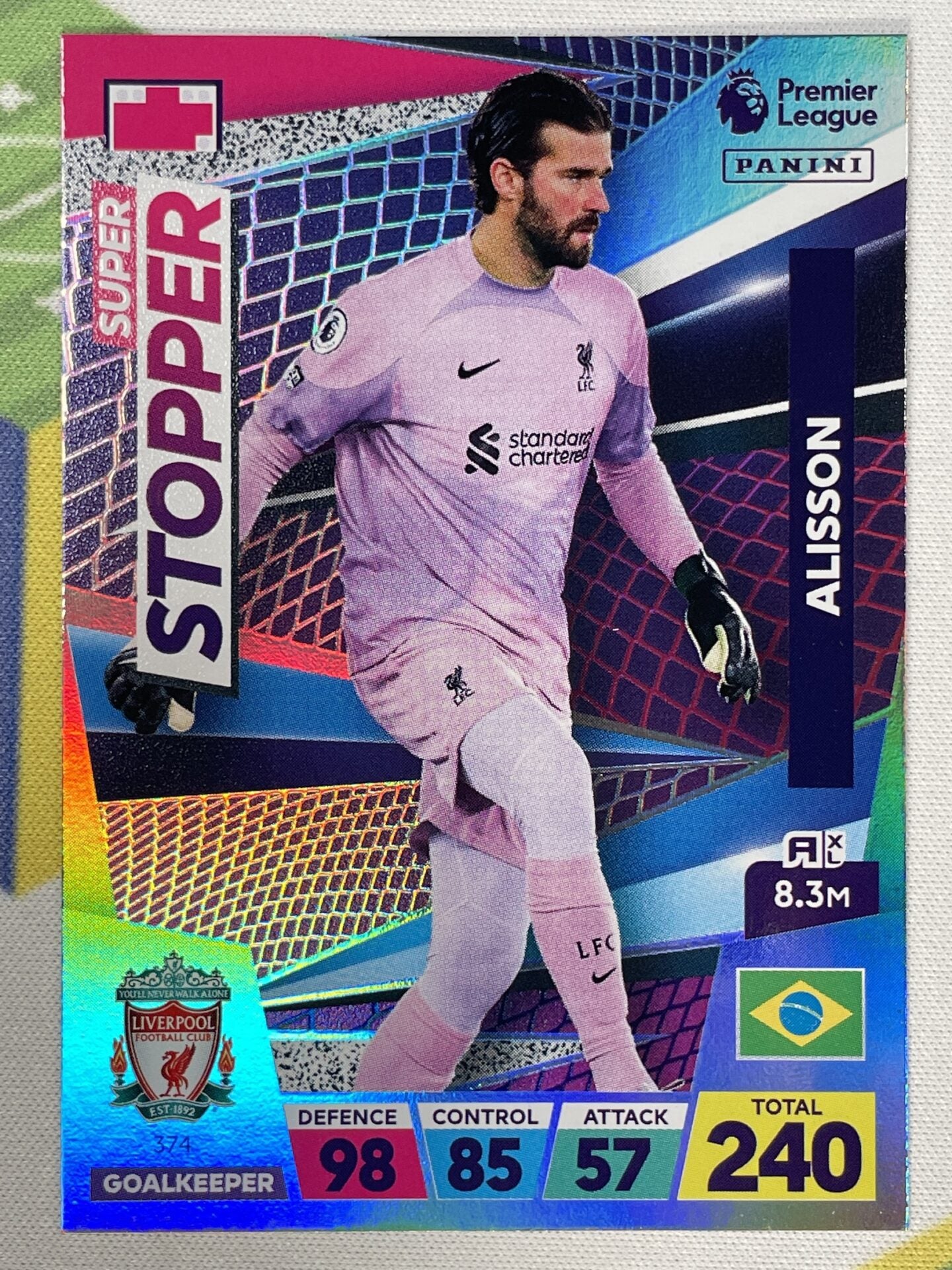 Alisson Liverpool Super Stopper Panini Premier League Adrenalyn XL 2023 Card