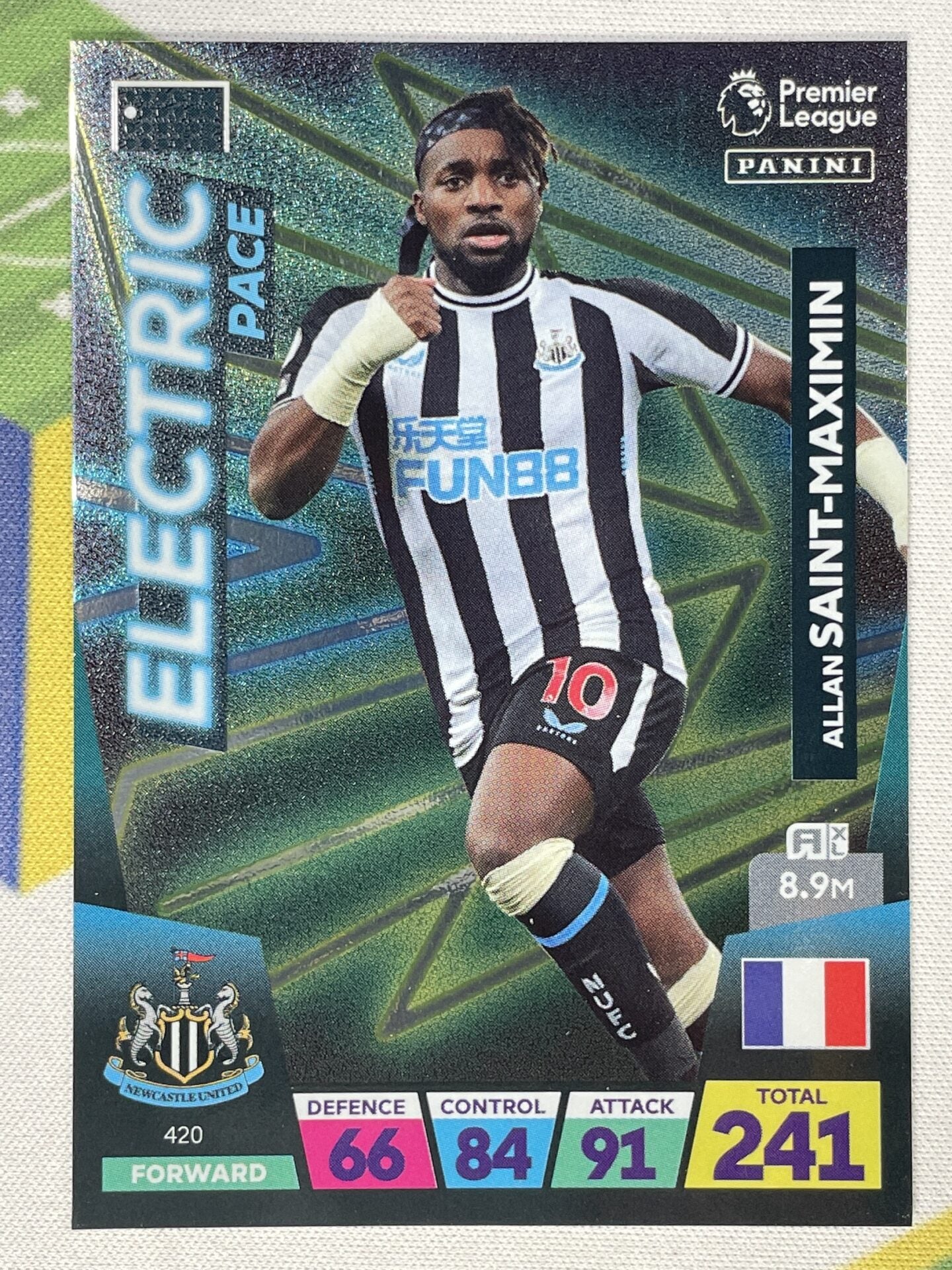 Allan Saint-Maximin Electric Pace Panini Premier League Adrenalyn XL 2023 Card