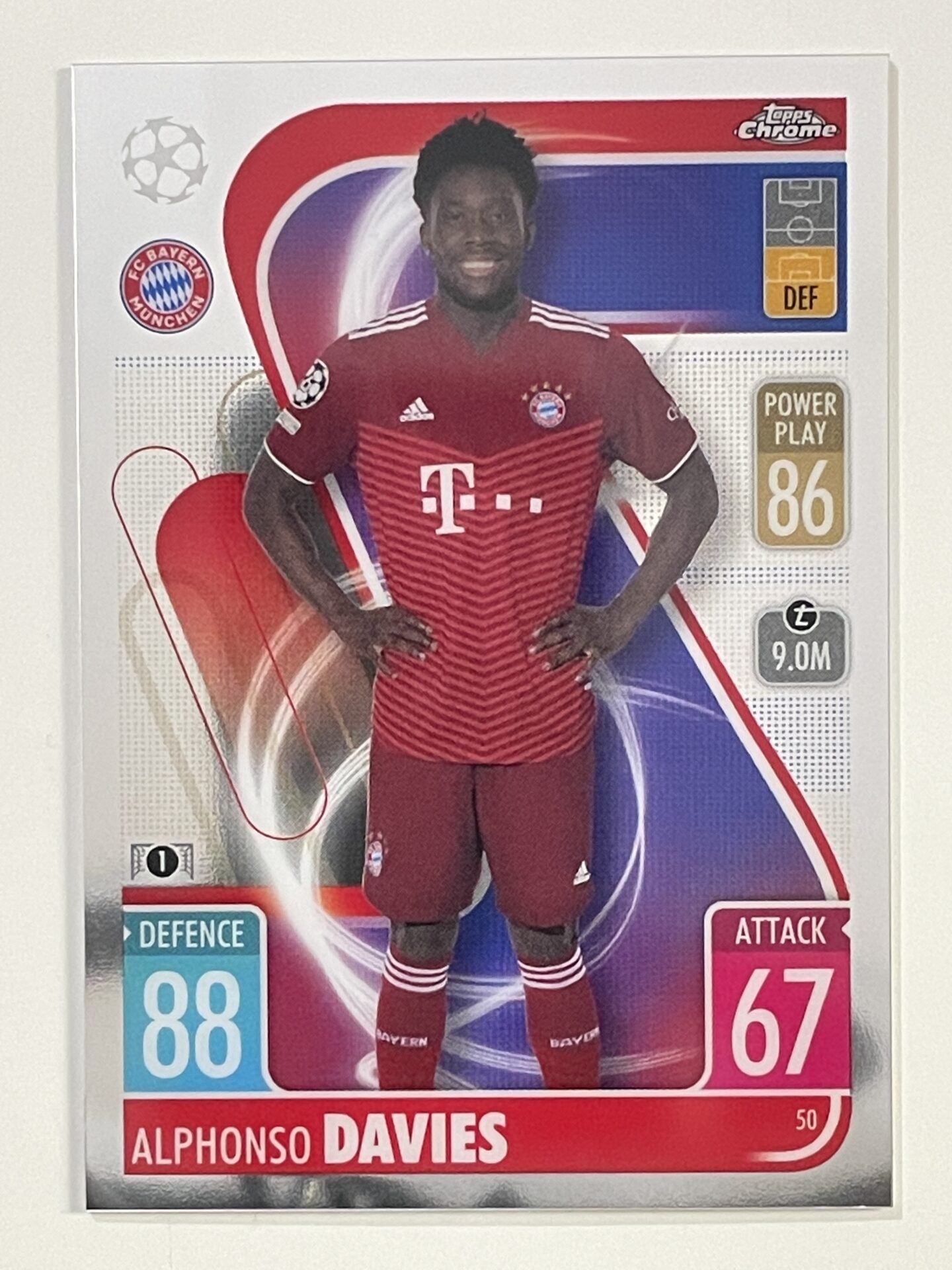 Alphonso Davies Bayern Munich Topps Match Attax Chrome 2021 2022 Football Card