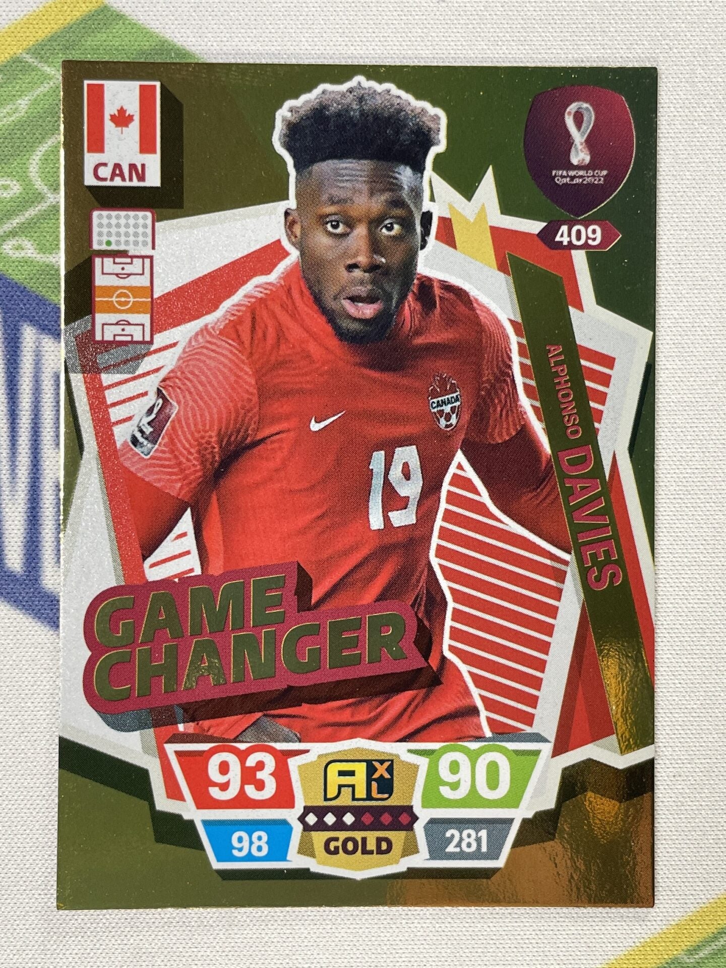 Alphonso Davies Canada Game Changer Panini World Cup 2022 Adrenalyn XL Card