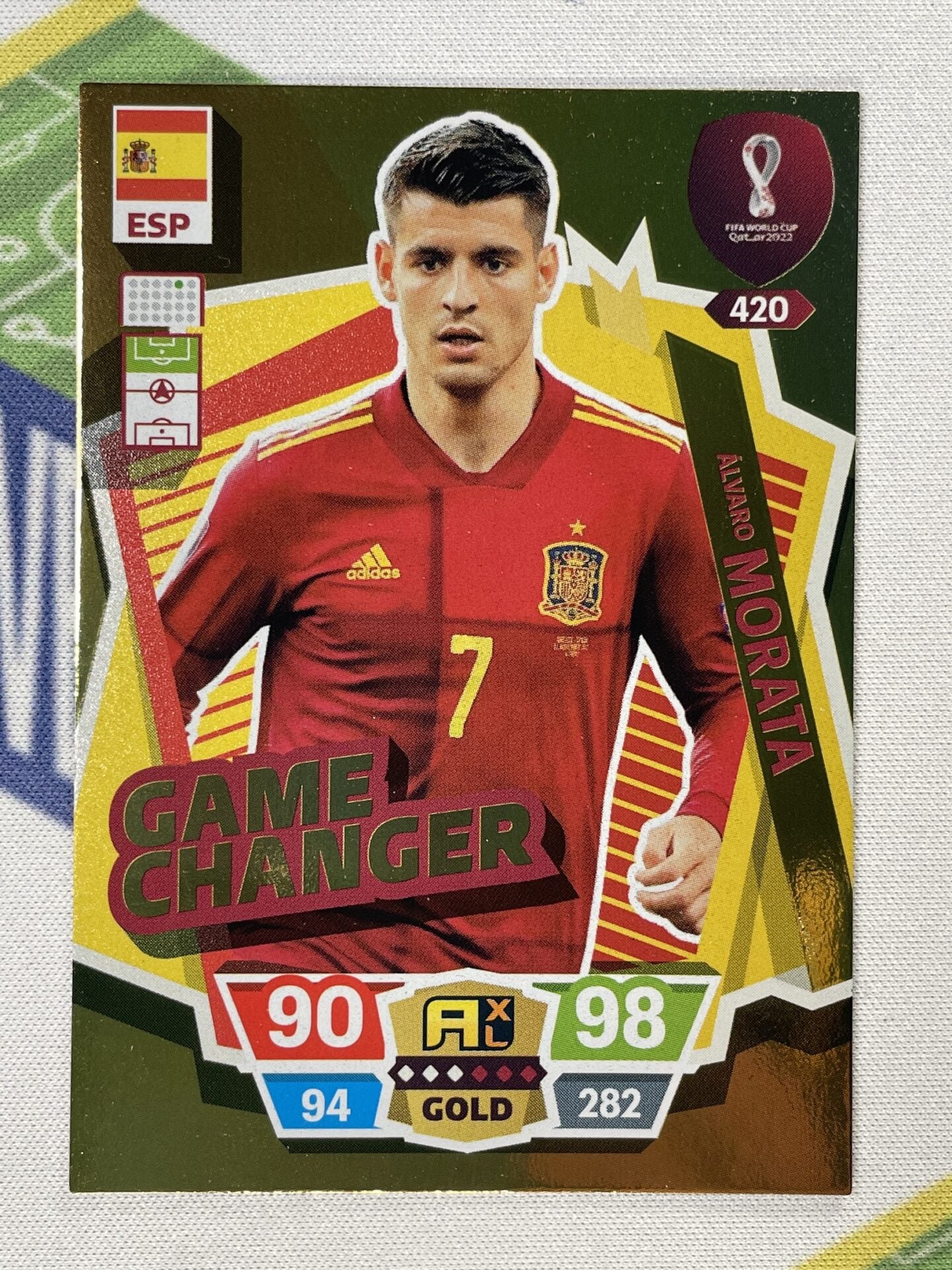 Alvaro Morata Spain Game Changer Panini World Cup 2022 Adrenalyn XL Card