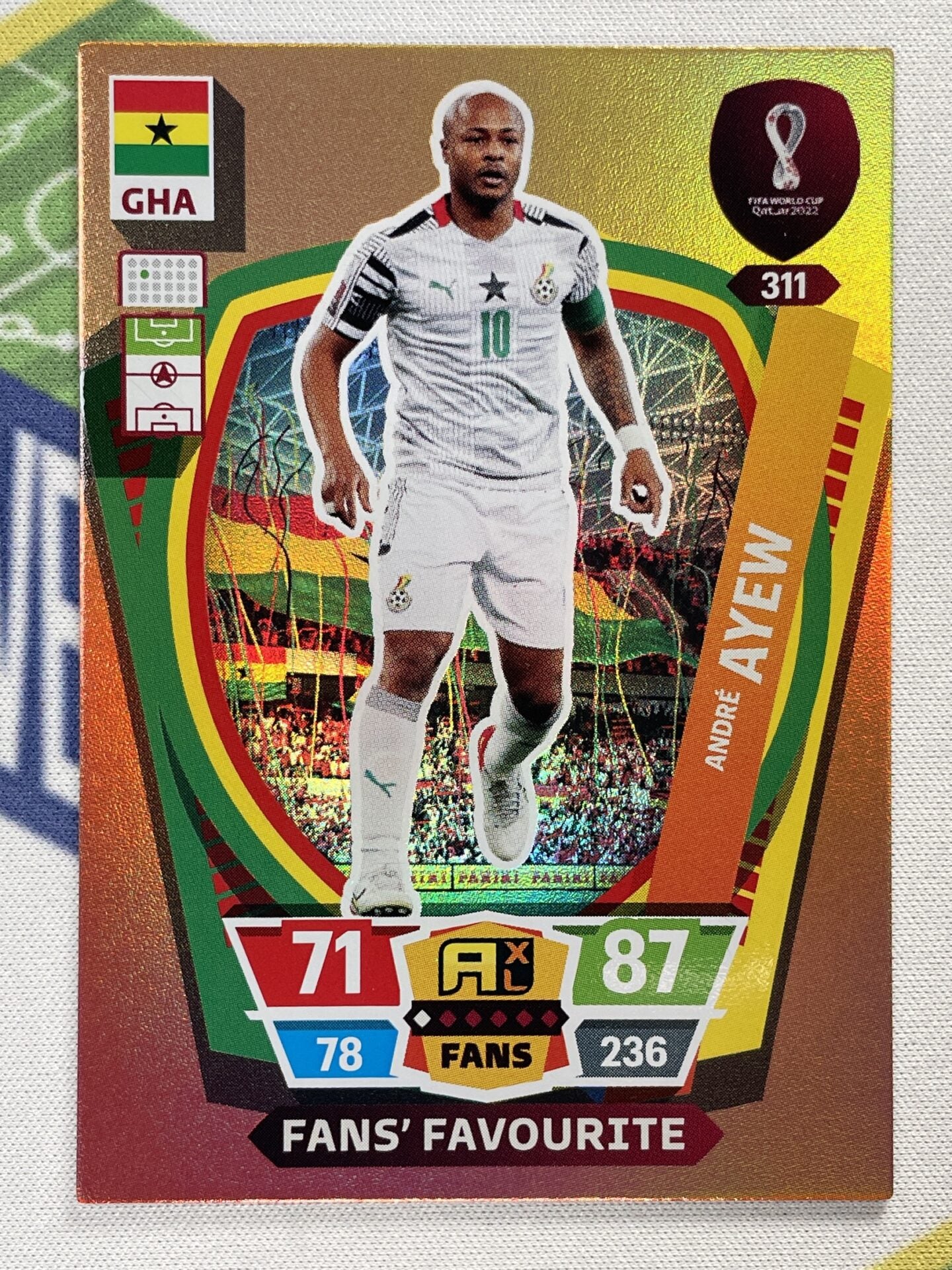 Andre Ayew Ghana Fans Favourite Panini World Cup 2022 Adrenalyn XL Card