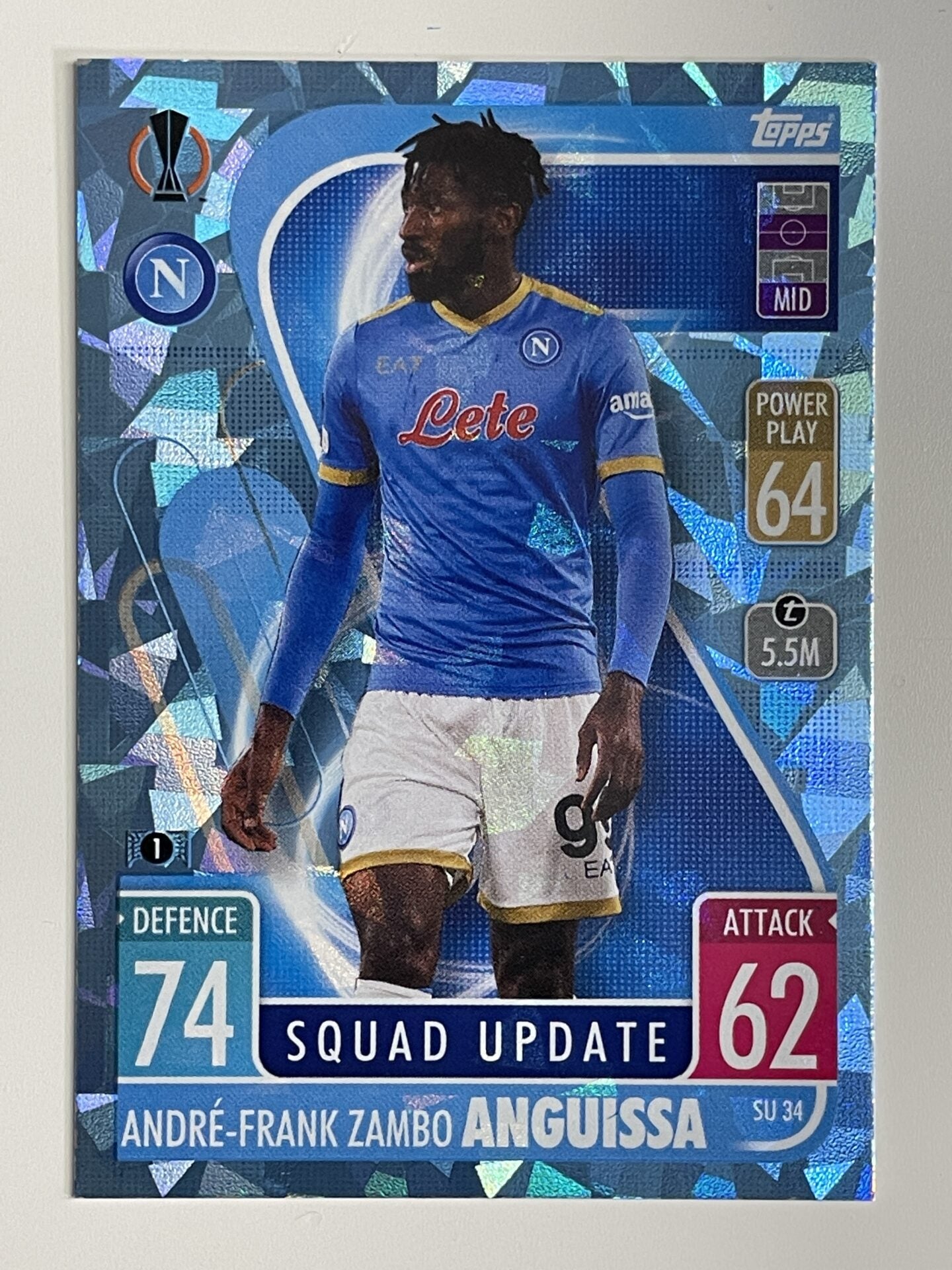 Andre-Frank Zambo Anguissa Napoli Base Crystal Foil Parallel Topps Match Attax Extra 2021:22 Champions League Card