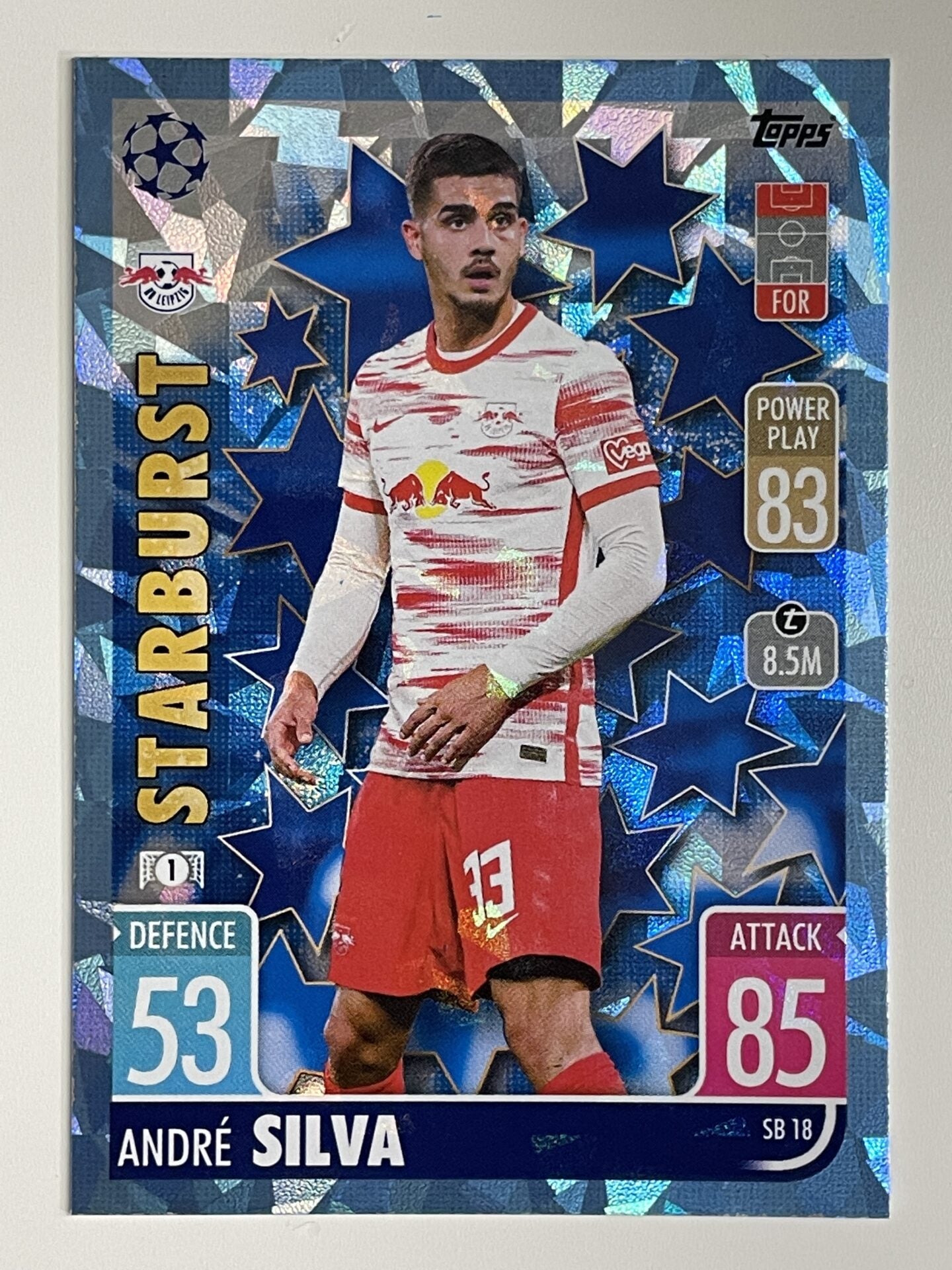 Andre Silva RB Leipzig Starburst Crystal Foil Parallel Topps Match Attax Extra 2021:22 Champions League Card