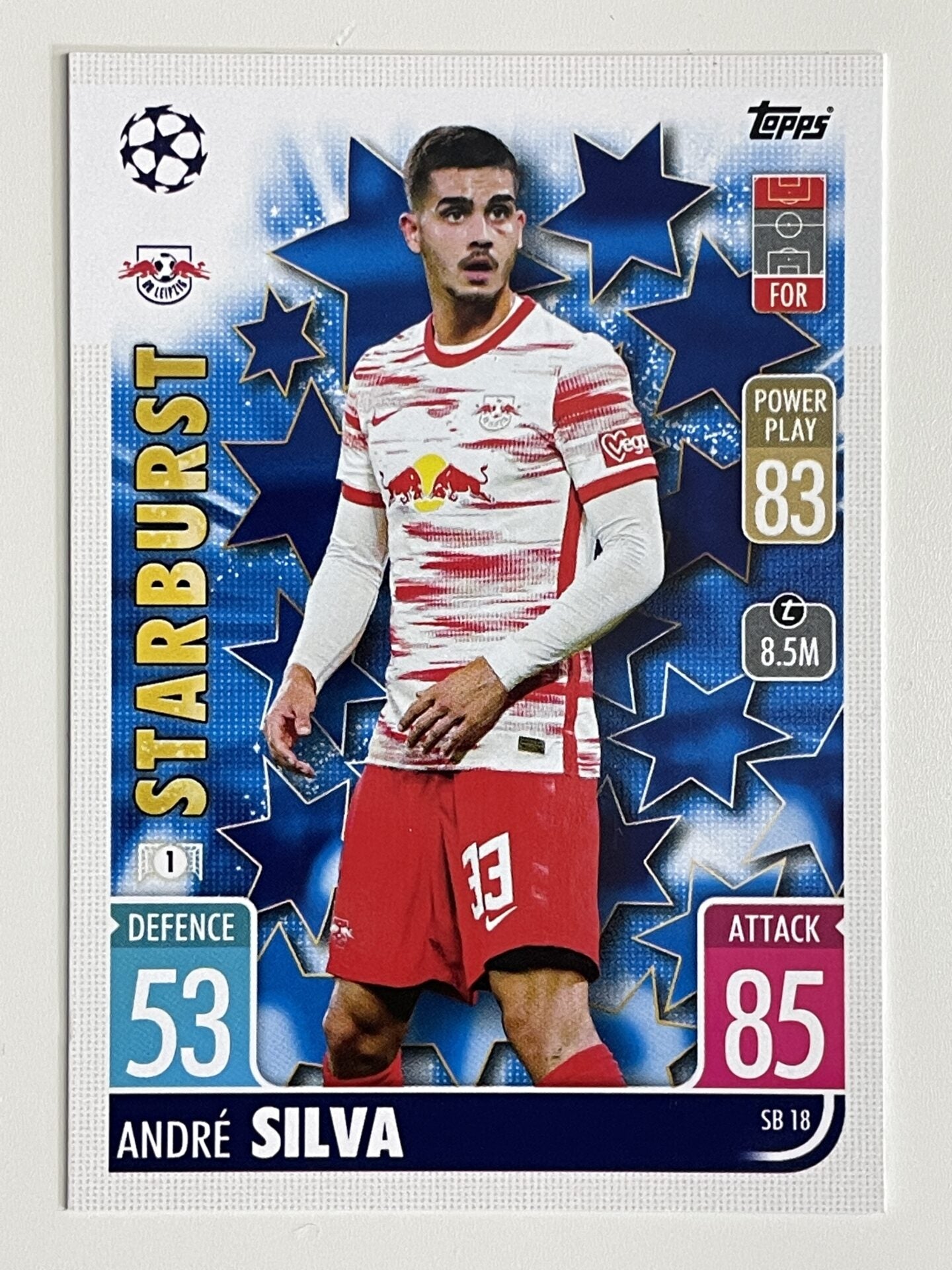 Andre Silva RB Leipzig Starburst Topps Match Attax Extra 2021:22 Champions League Card