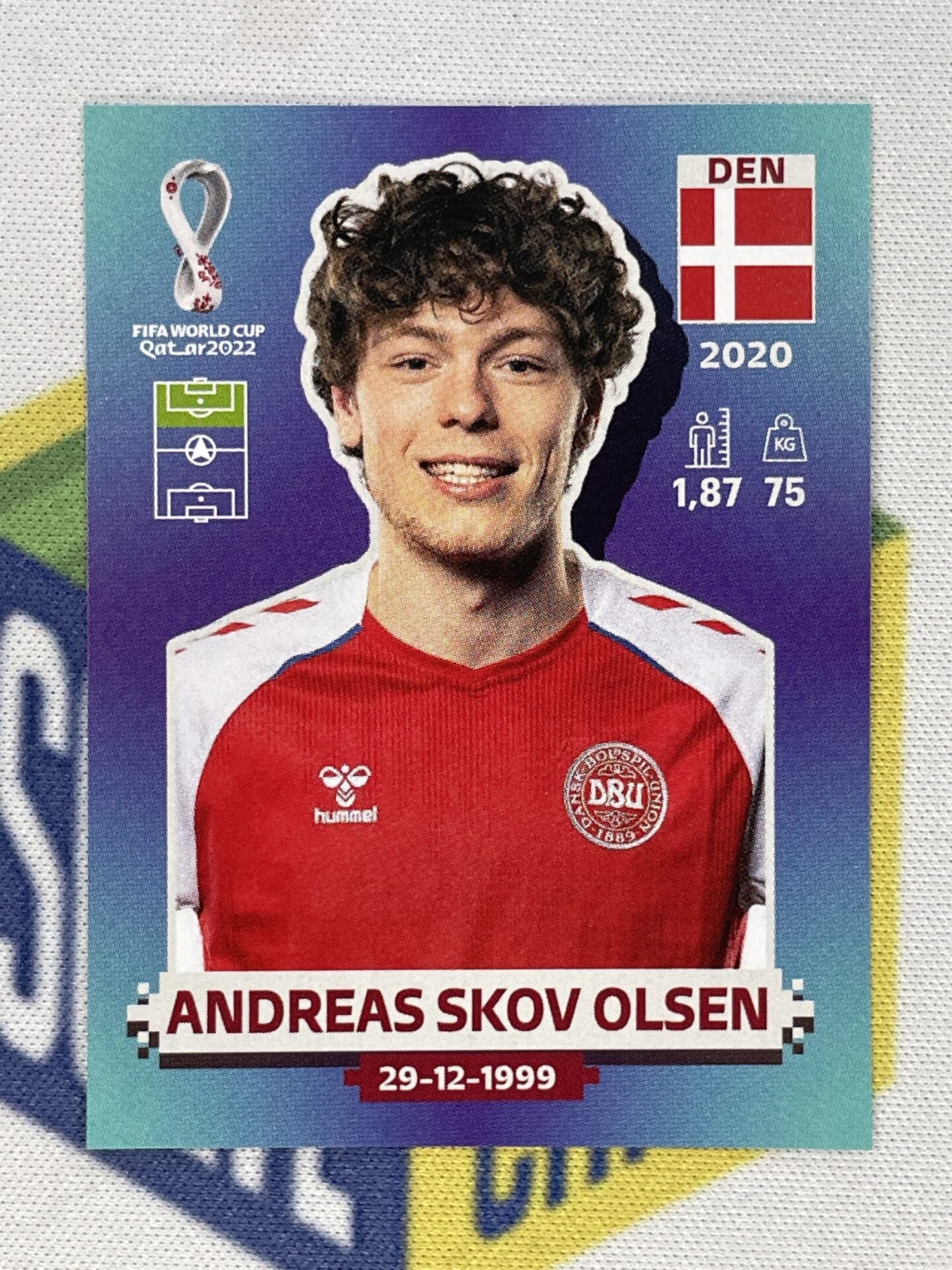 Andreas Skov Olsen Denmark Panini World Cup 2022 Qatar Stickers