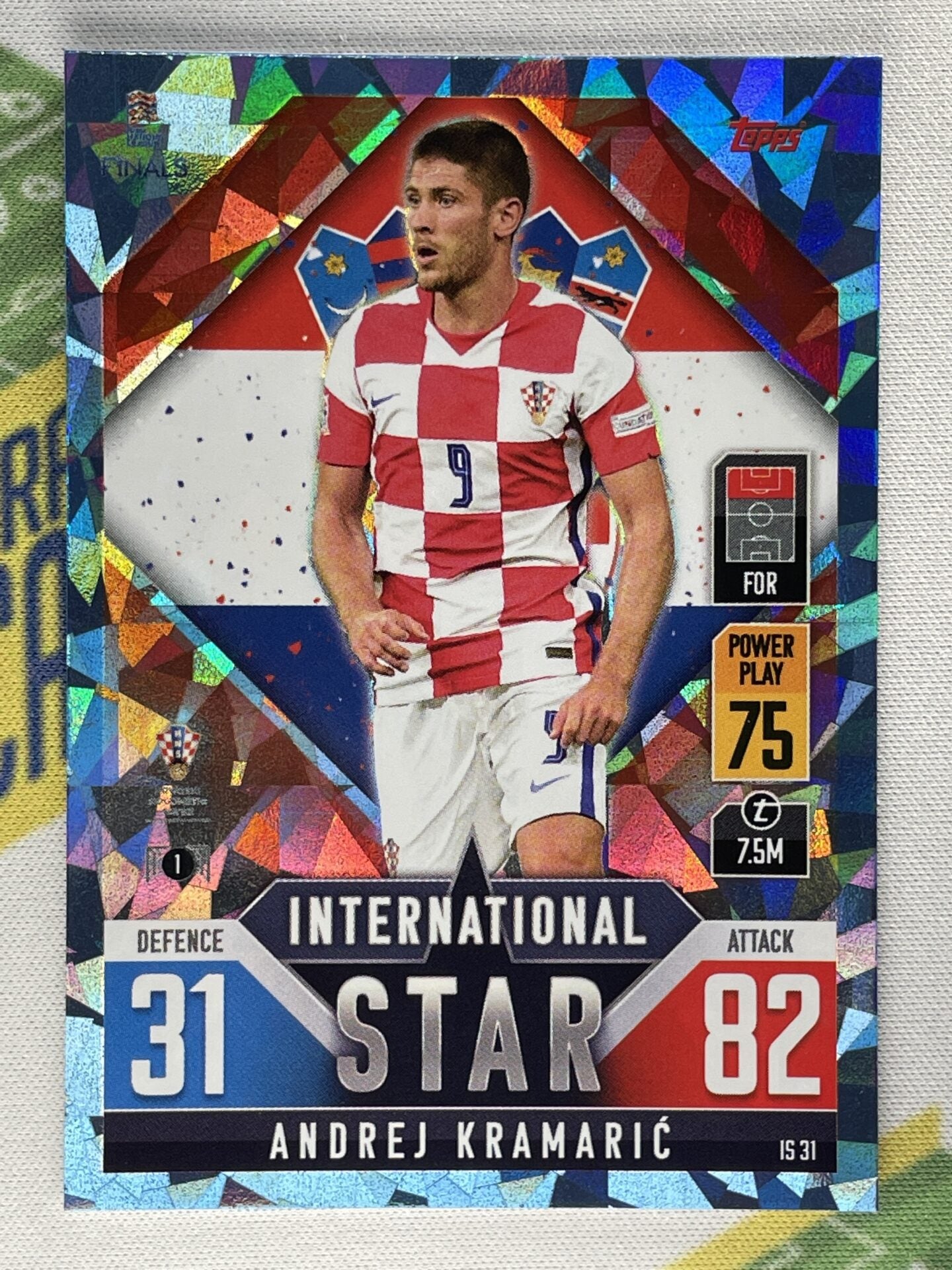 Andrej Kramaric Croatia Crystal Foil Parallel Topps Match Attax 101 Road to Nations League 2022 Card