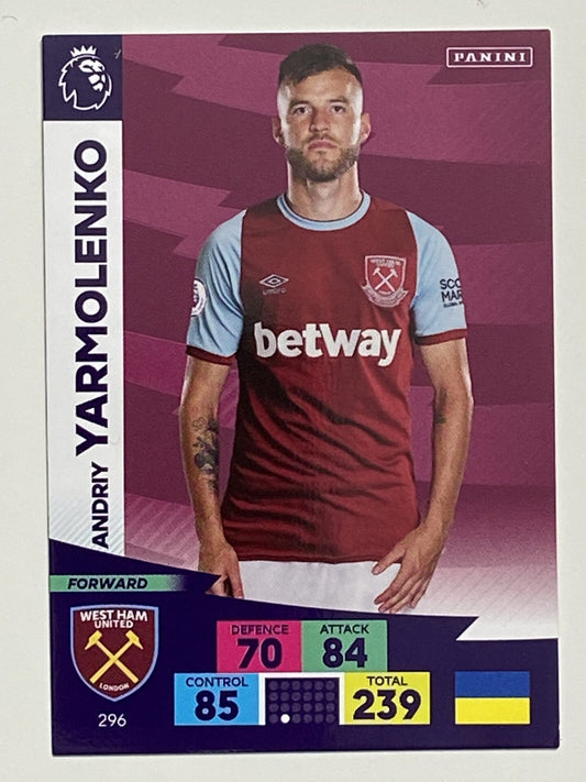 Andriy Yarmolenko (West Ham) Football Card &#8211; Premier League Adrenalyn XL 2020:21