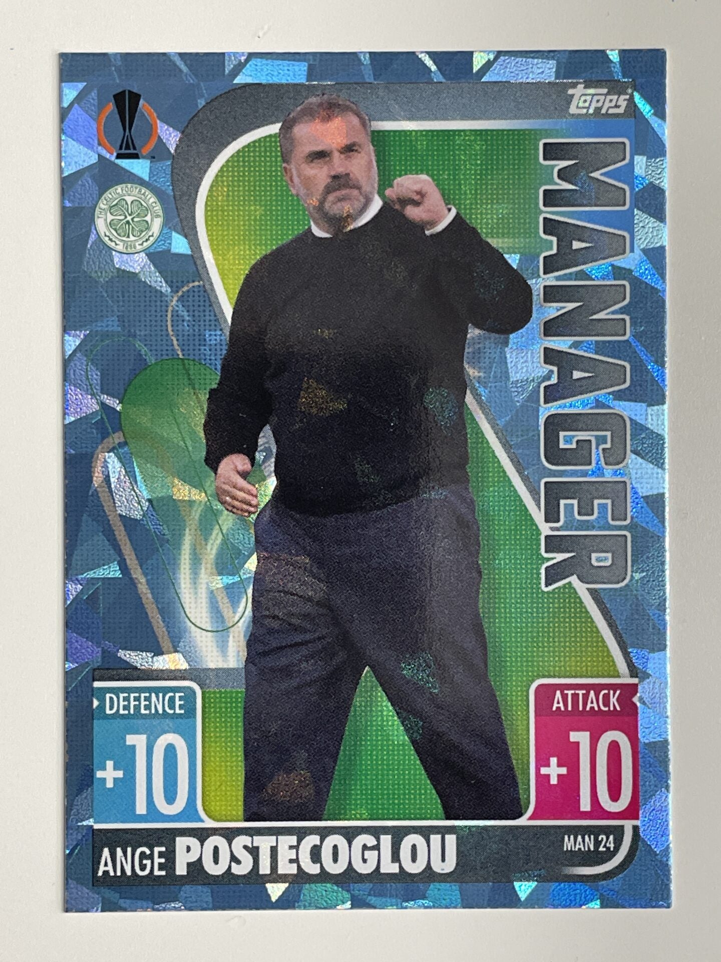 Ange Postecoglou Celtic Manager Crystal Foil Parallel Topps Match Attax Extra 2021:22 Champions League Card