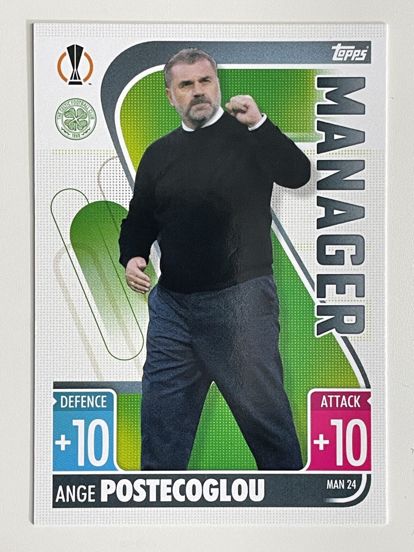 Ange Postecoglou Celtic Manager Topps Match Attax Extra 2021:22 Champions League Card