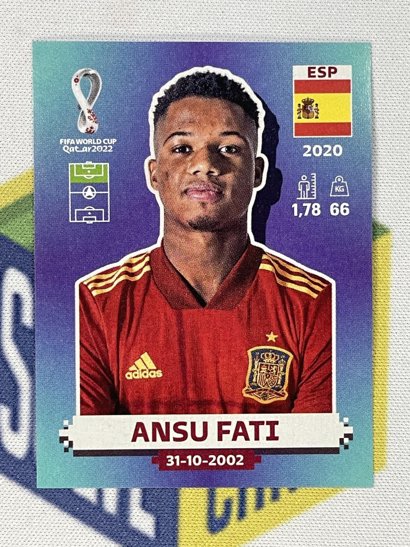 Ansu Fati Spain Panini World Cup 2022 Qatar Stickers