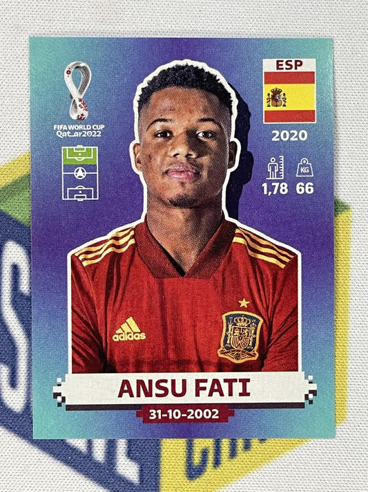 Ansu Fati Spain Panini World Cup 2022 Qatar Stickers