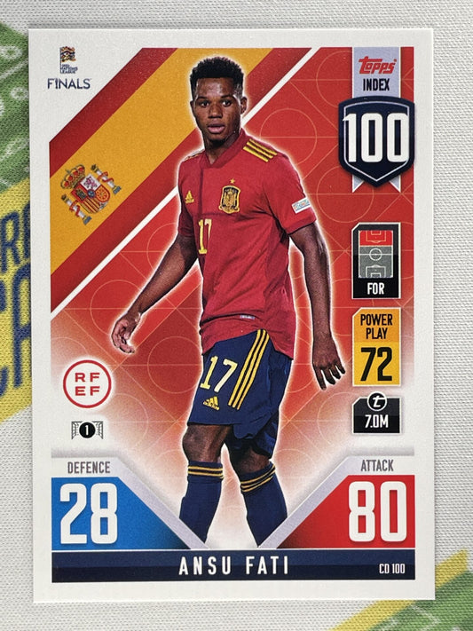 Ansu Fati Spain Topps Match Attax 101 Road to Nations League 2022 Card