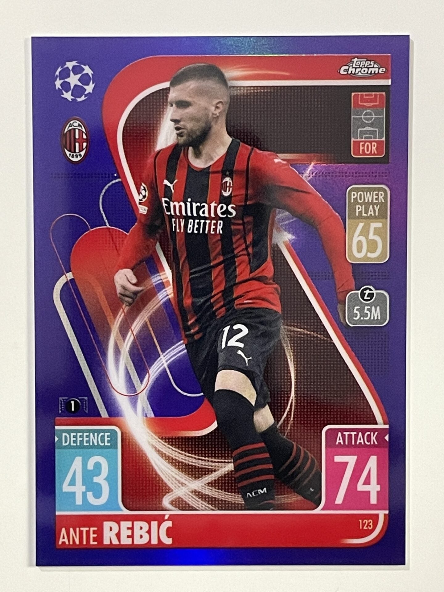 Ante Rebic Purple Parallel Topps Match Attax Chrome 2021 2022