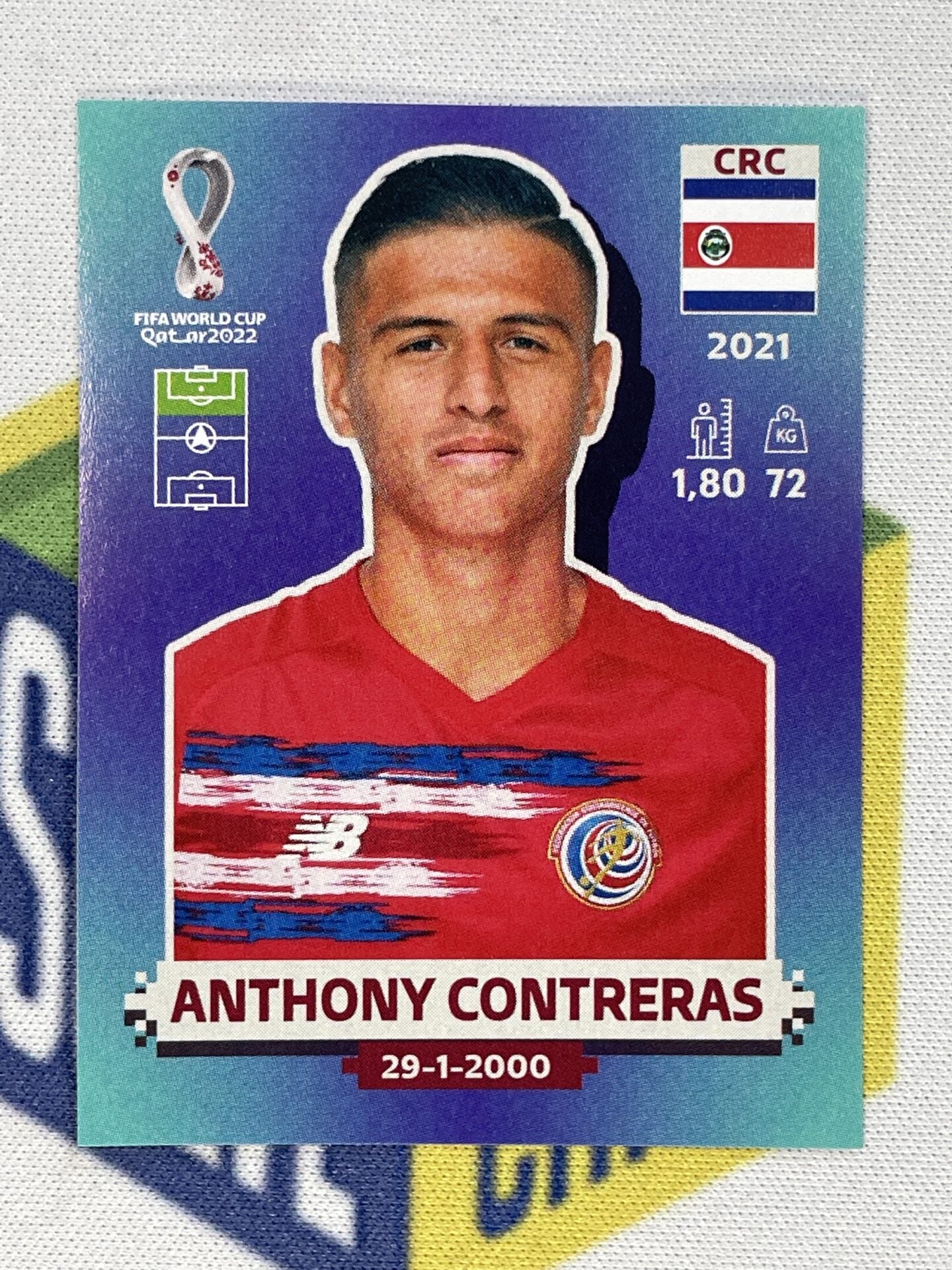 Anthony Contreras Costa Rica Panini World Cup 2022 Qatar Stickers