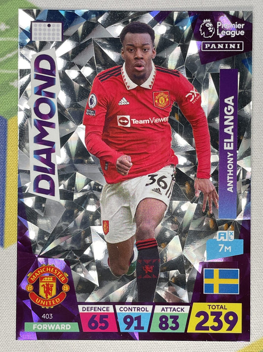 Anthony Elanga Manchester United Diamond Panini Premier League Adrenalyn XL 2023 Card