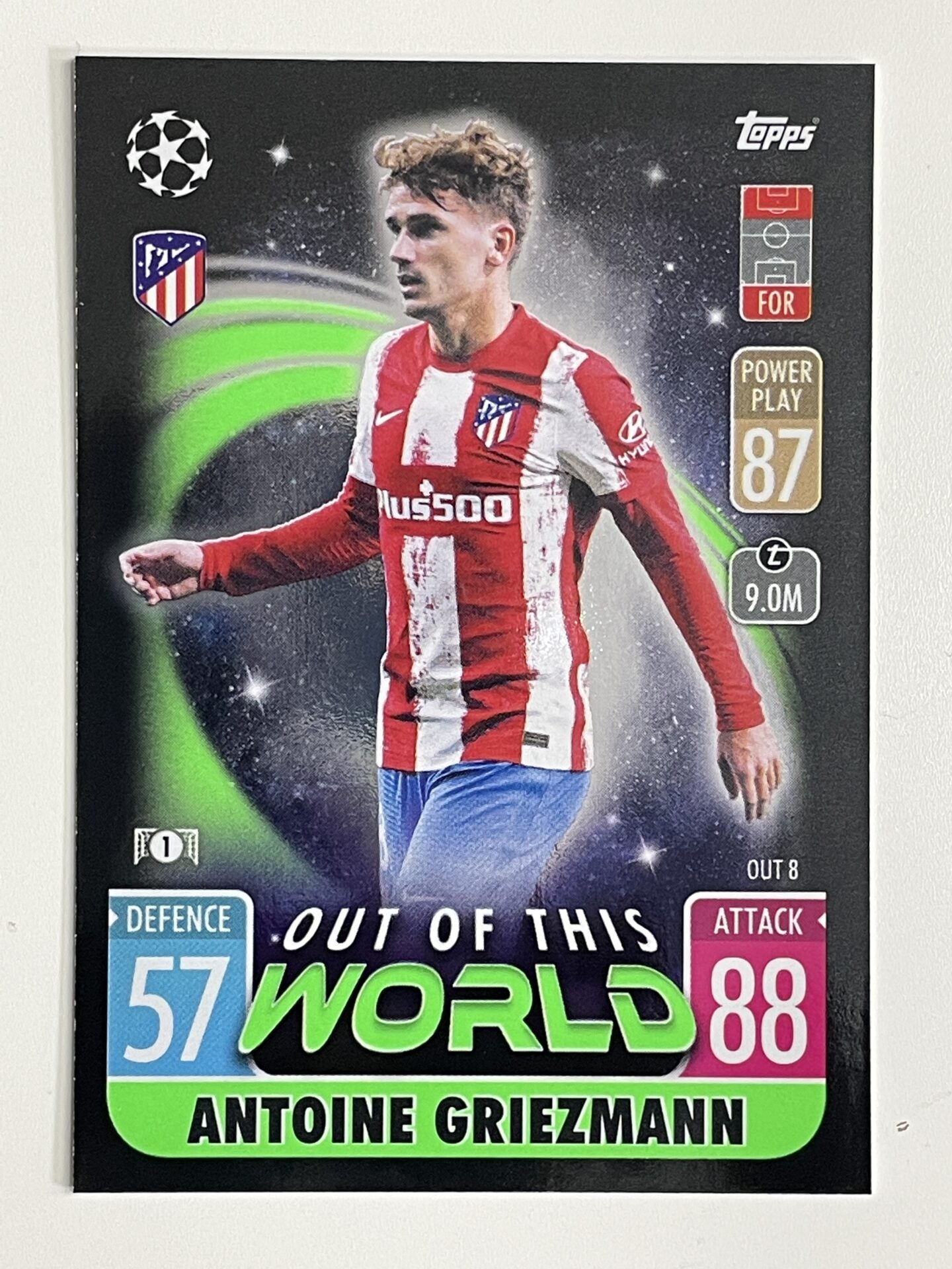 Antoine Griezmann Atletico Madrid Out of this World Topps Match Attax Extra 2021:22 Champions League Card