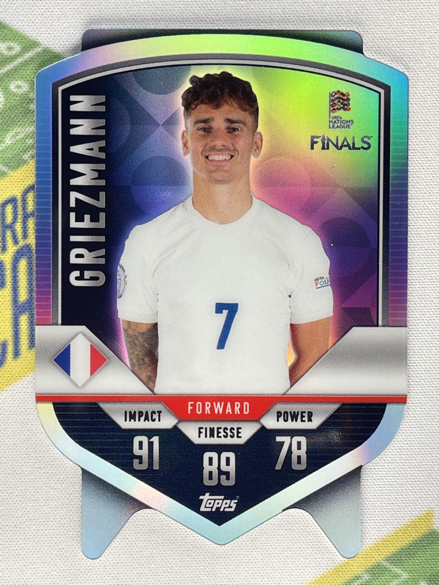 Antoine Griezmann France Chrome Shield Topps Match Attax 101 Road to Nations League 2022 Card