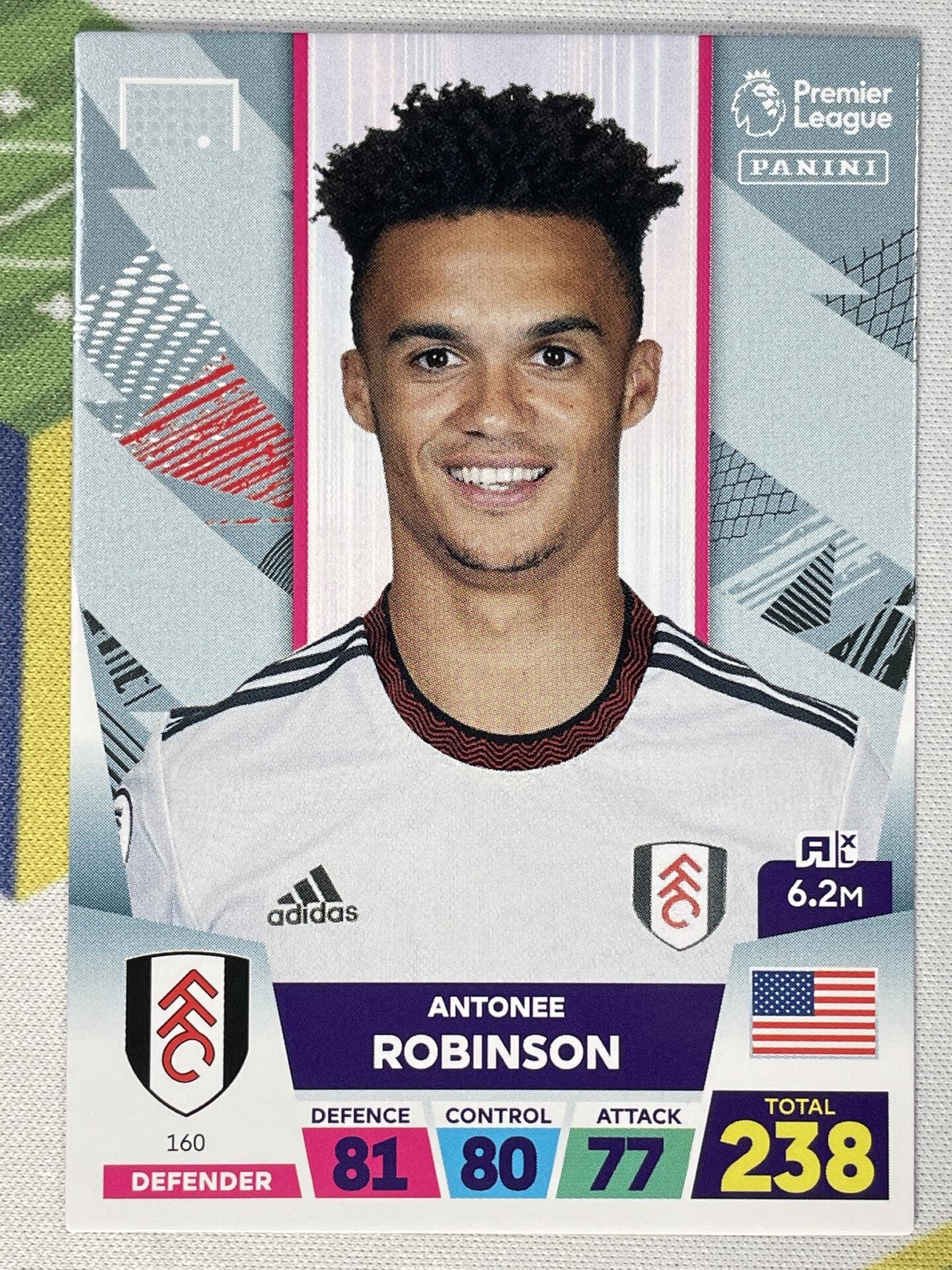 Antonee Robinson Fulham Panini Premier League Adrenalyn XL 2023 Card