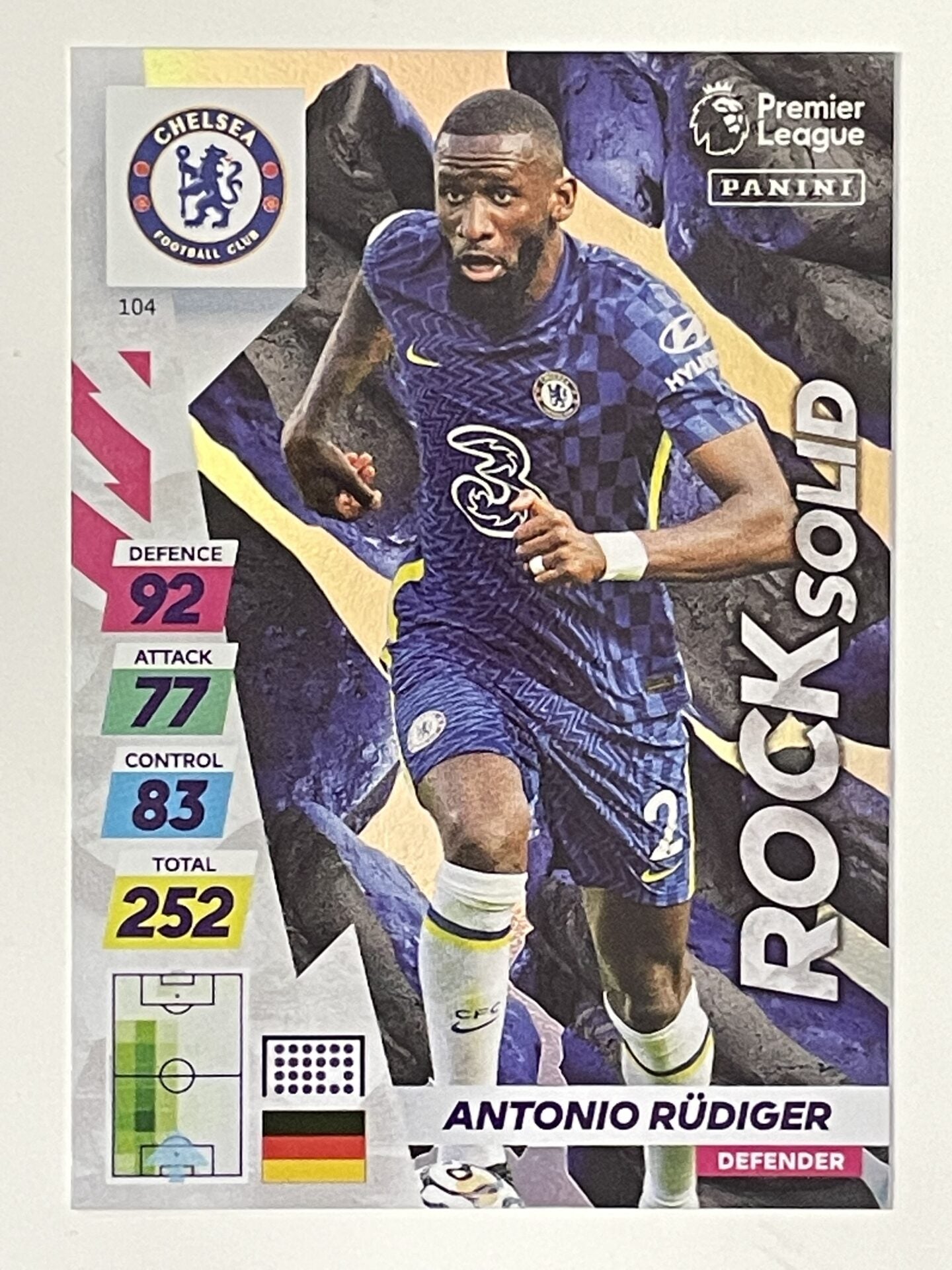 Antonio Rudiger Chelsea Rock Solid Panini Adrenalyn XL PLUS Premier League 2021 2022