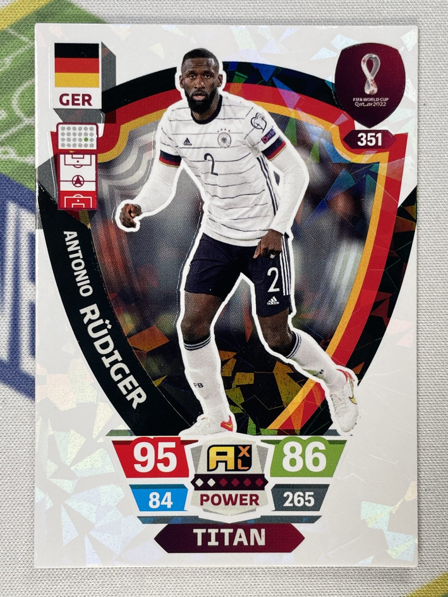 Antonio Rudiger Germany Titan Panini World Cup 2022 Adrenalyn XL Card