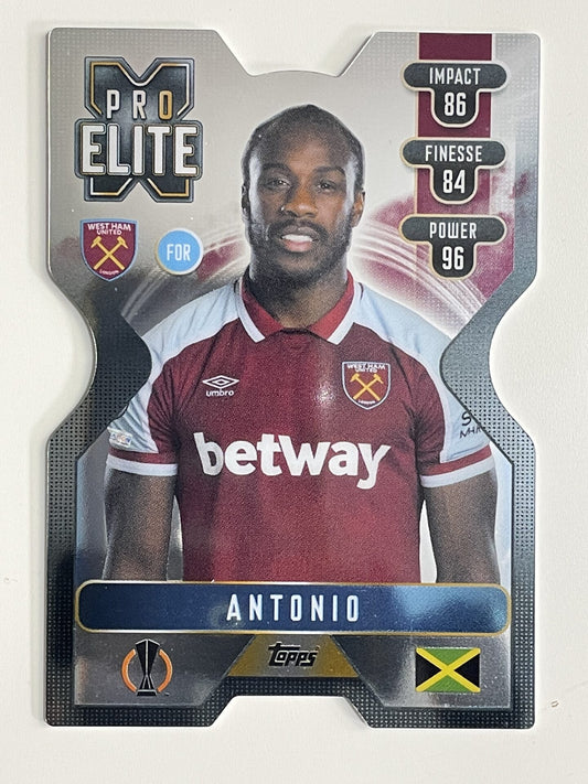 Antonio West Ham Chrome X Pro Elite Topps Match Attax Extra 2021:22 Champions League Card