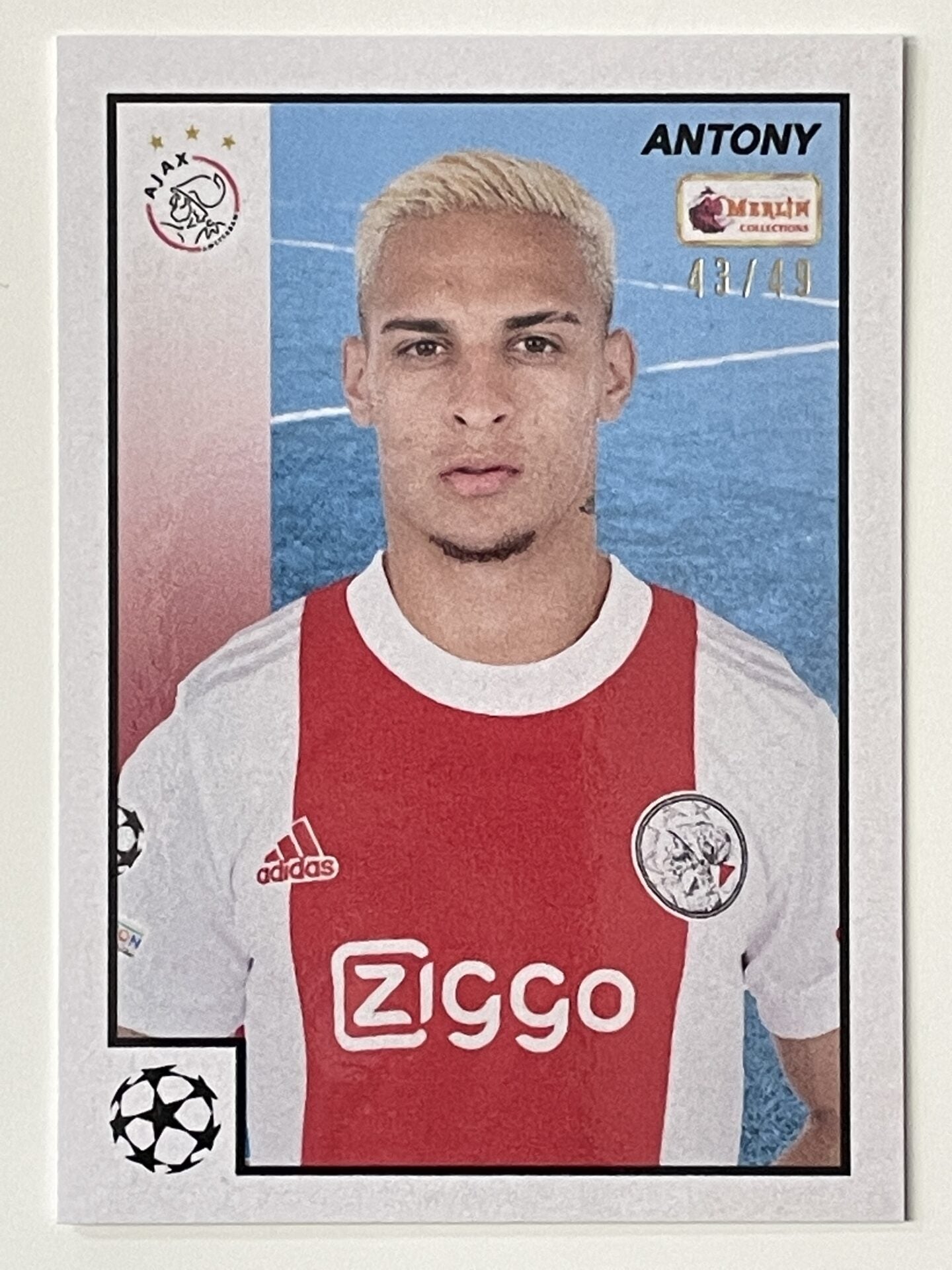 Antony Ajax Base Parallel 43:49 Topps Merlin Heritage 97 UEFA Champions League Card