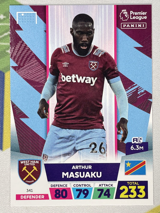 Arthur Masuaku West Ham Panini Premier League Adrenalyn XL 2023 Card